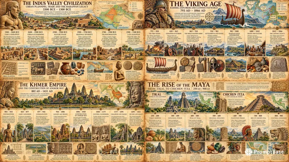 History Timeline Educational Poster Pods