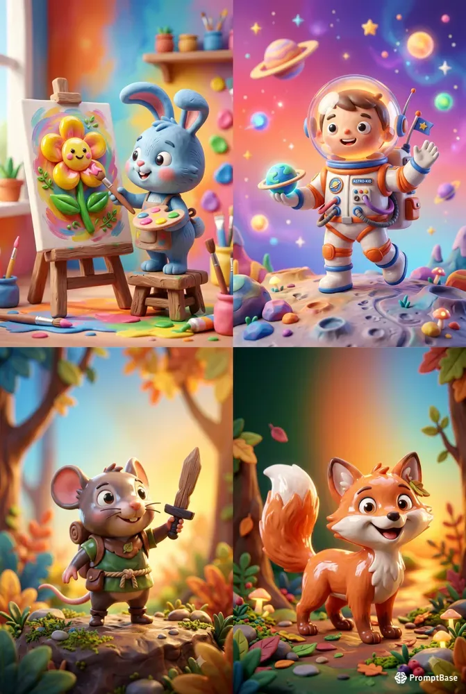 Cute 3D Clay Cartoon Generator