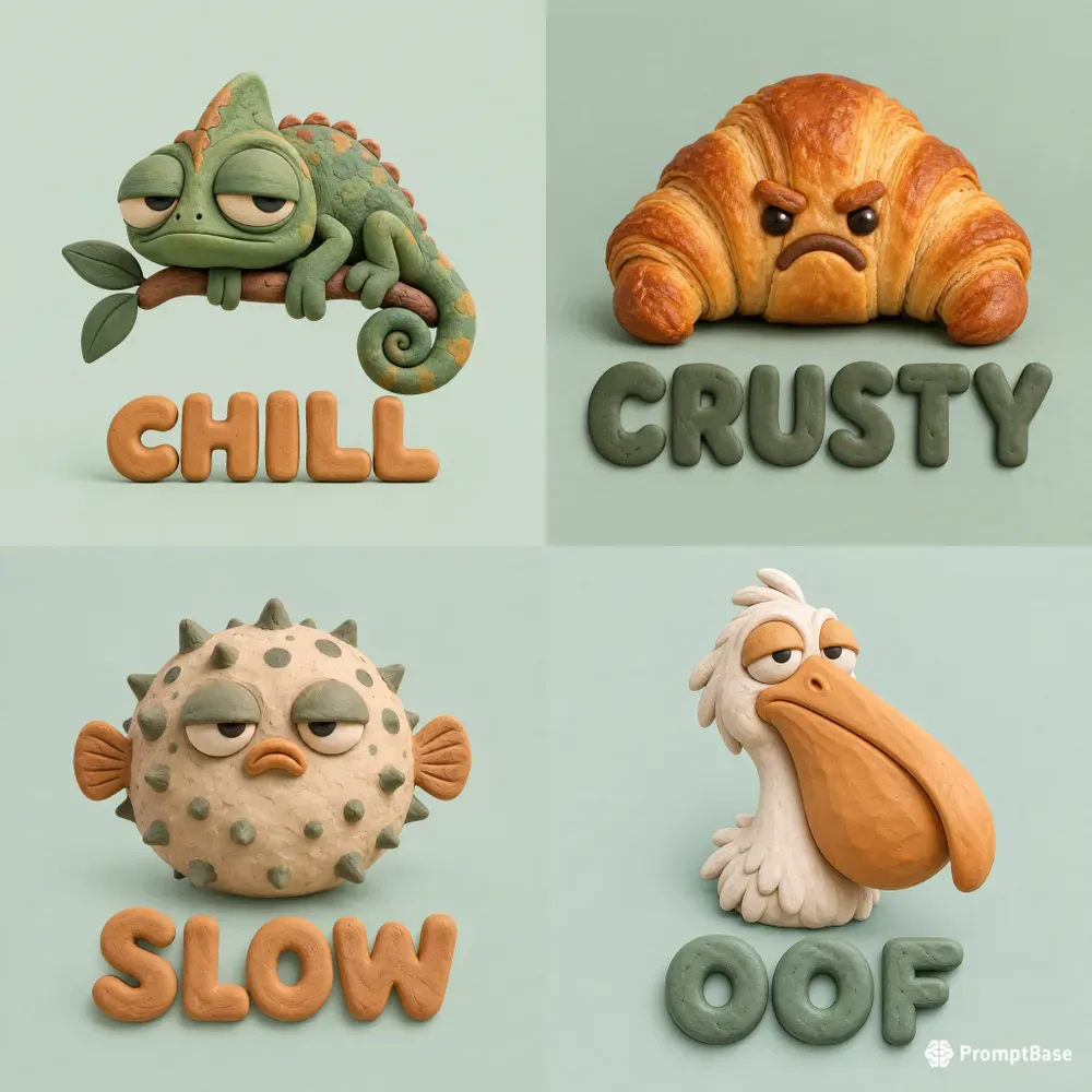 Quirky Claymation Character Icons