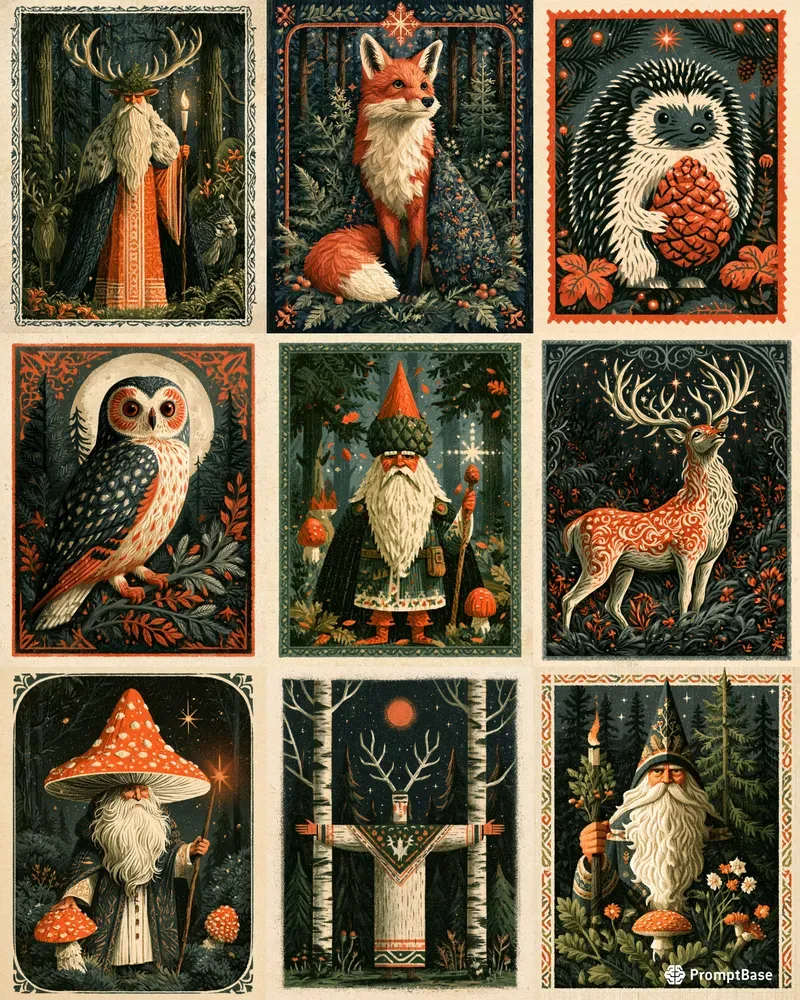 Mystical Forest Guardians Folk Characters