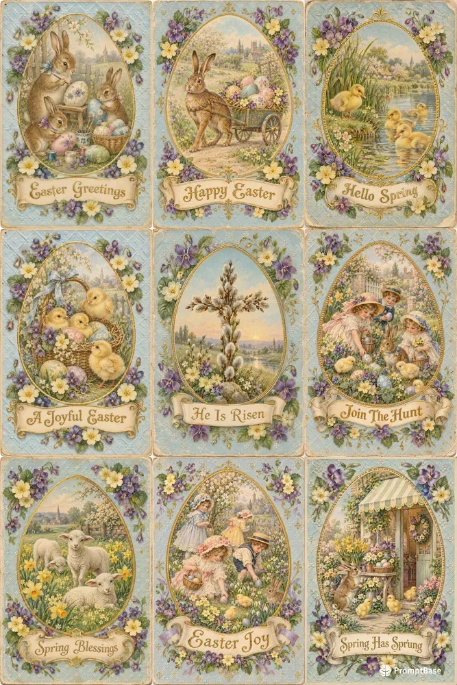 Vintage Easter Postcard Art