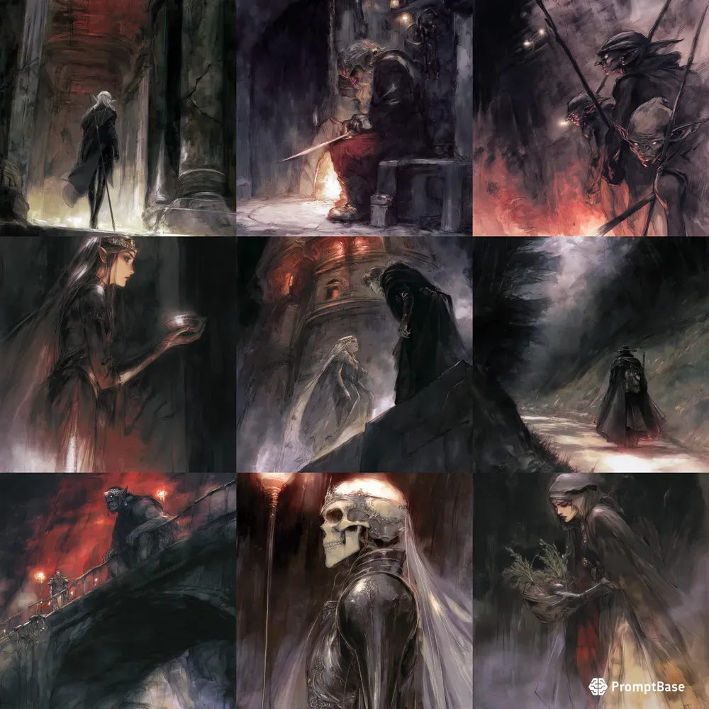 Dark Fantasy Illustration Scenes