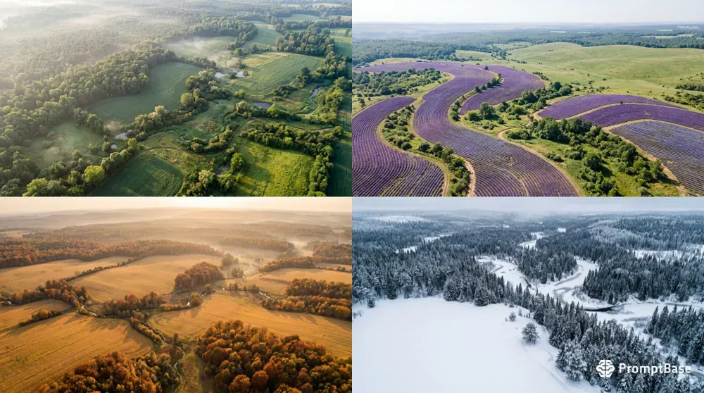 Photorealistic Aerial Nature Backgrounds