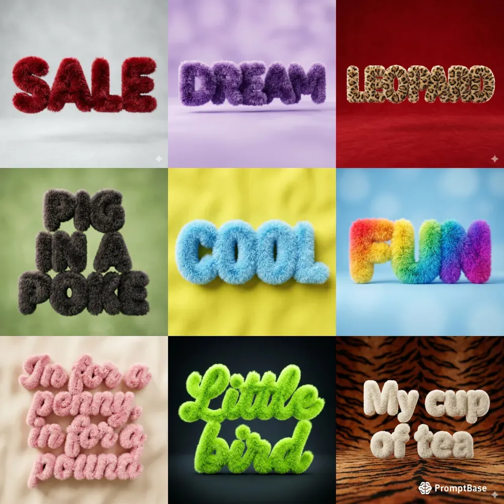 Fluffy Fur Text 3D Generator