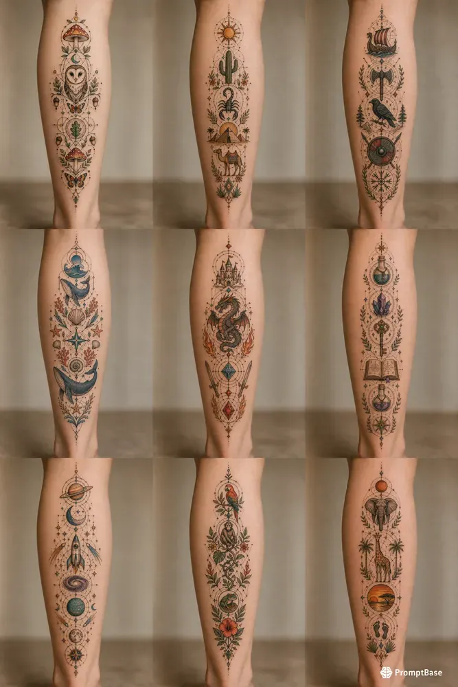 Geometric Totem Symbol Tattoo Collections