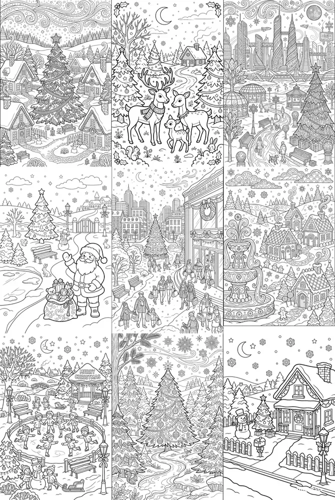 Christmas Landscape Coloring Pages