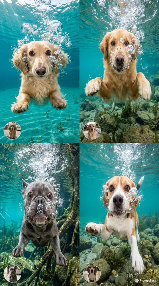 High Energy Underwater Pet Photography