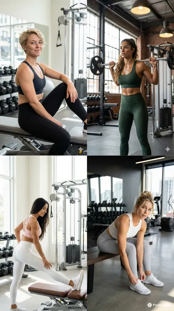 Realistic Gym Girls Posing