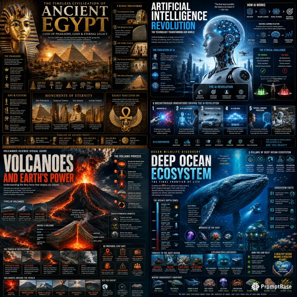 Cyberpunk History Infographic Posters