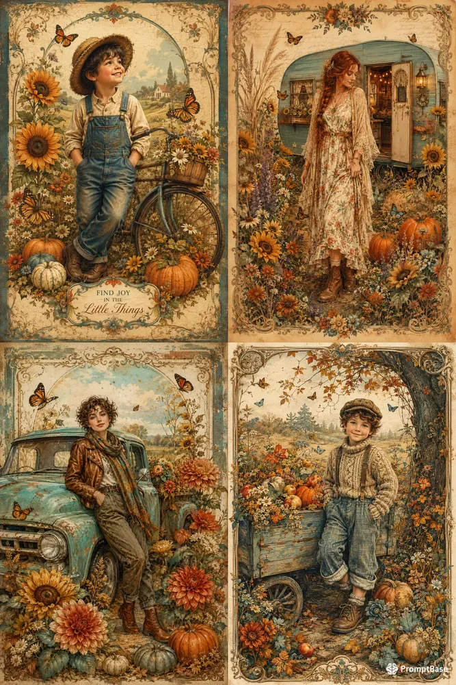 Vintage Floral Dream Portraits
