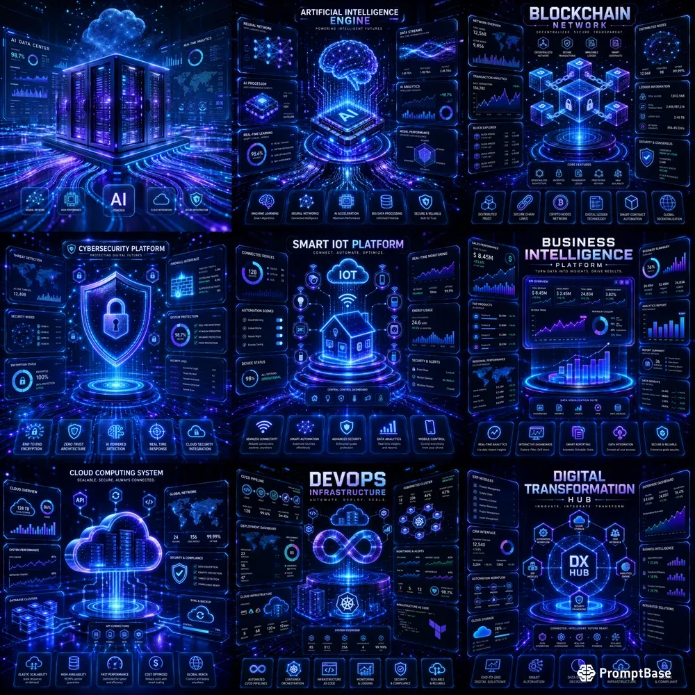 Futuristic Tech Branding Posters