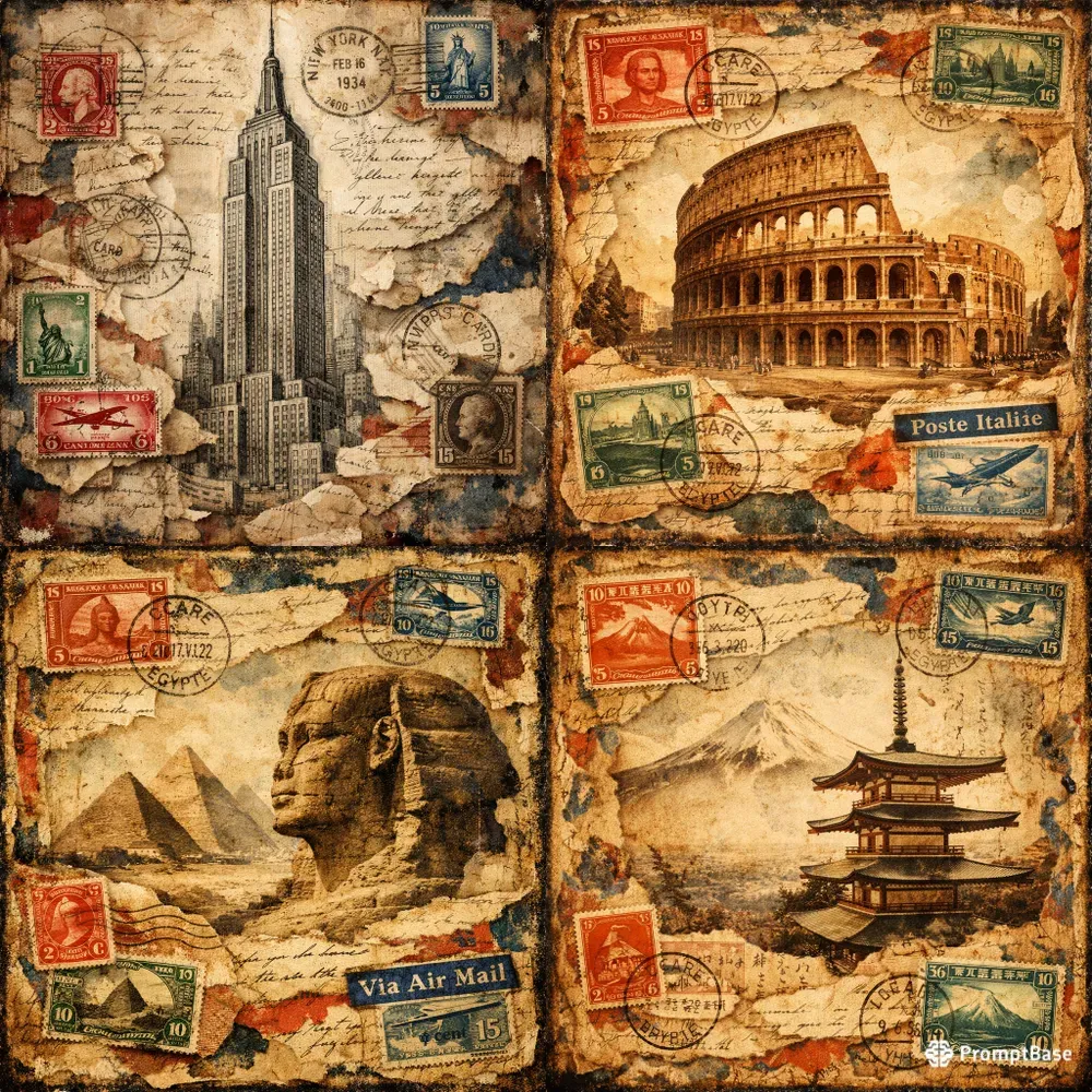 Vintage Travel Collages