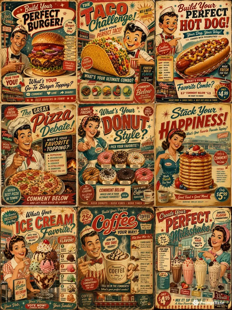 Retro Diner Engagement Posters