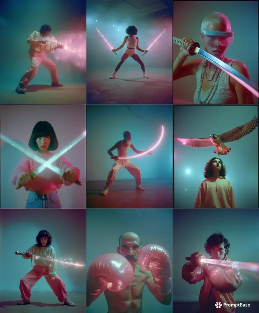 Neon Cinematic Action Portraits