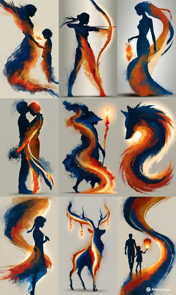 Elegant Watercolor Silhouettes