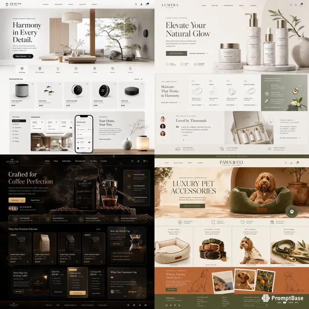 Modern Lifestyle Store UIs
