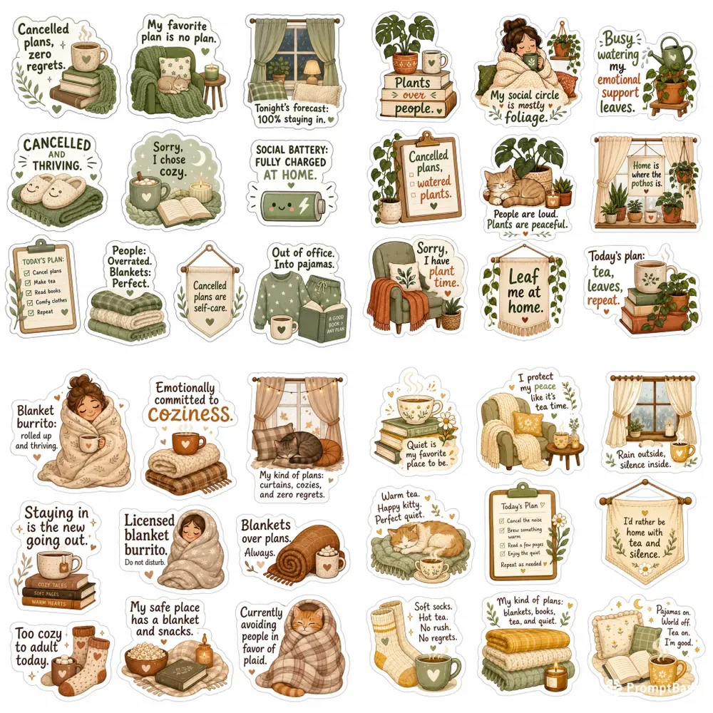 Introvert Homebody Sticker Sheets
