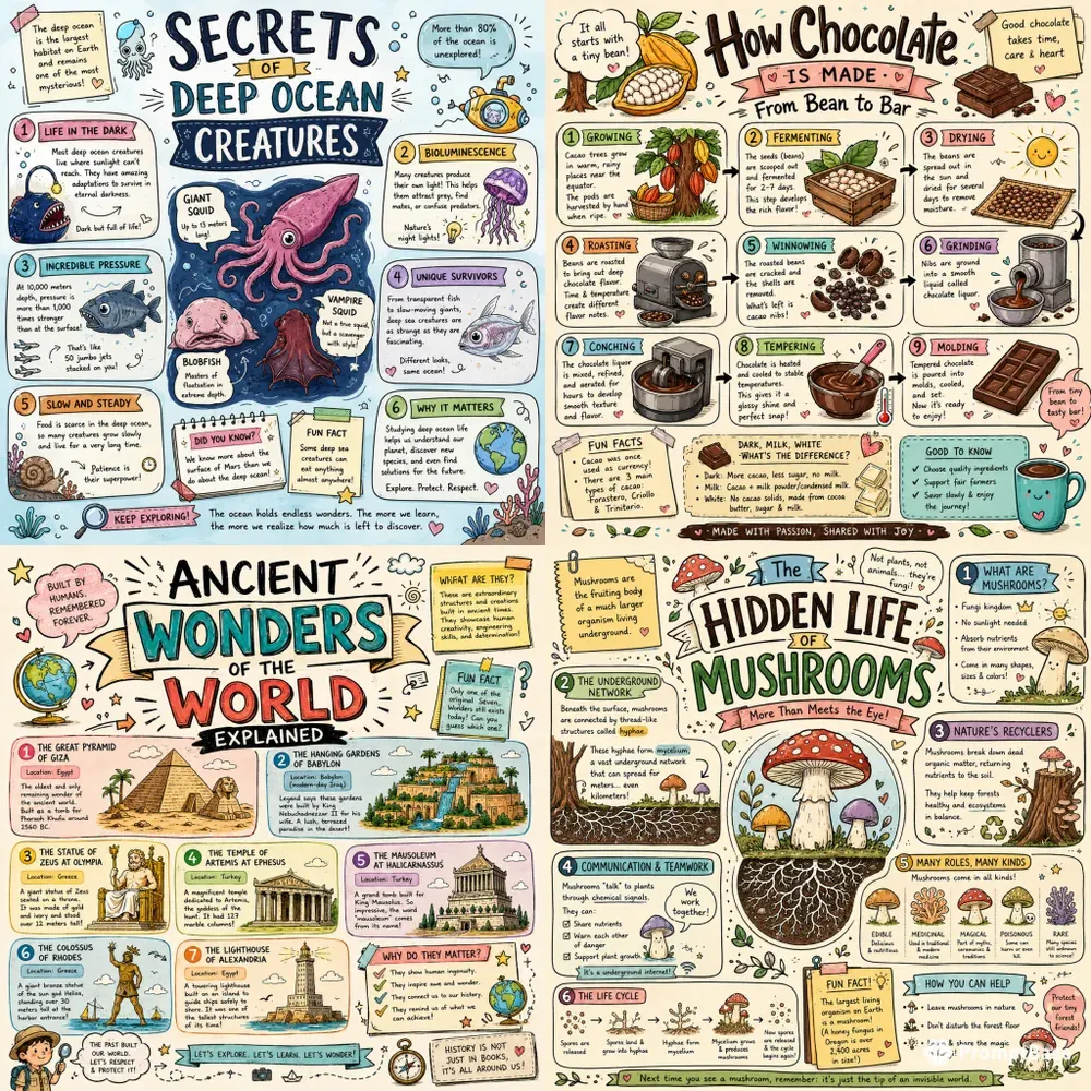 Whimsical Handdrawn Infographic Posters