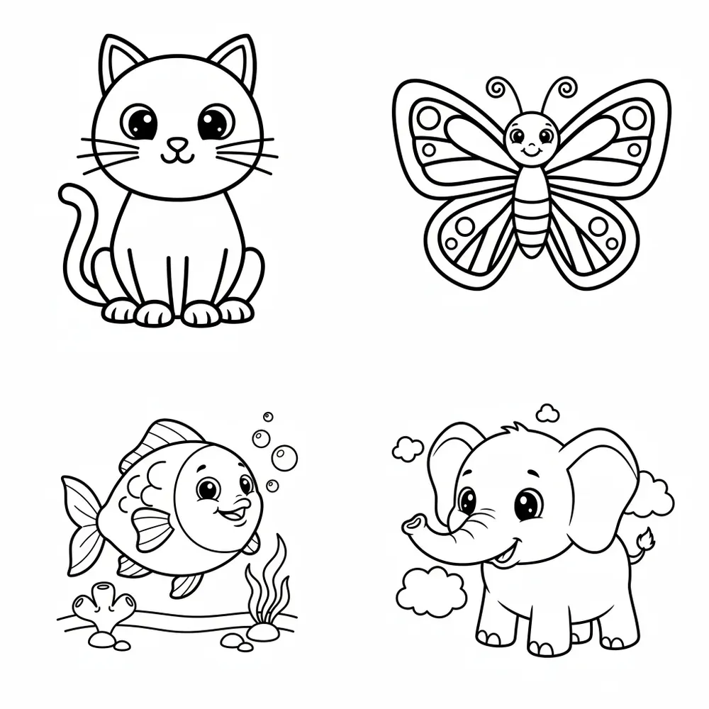 Simple Coloring Pages For Kids