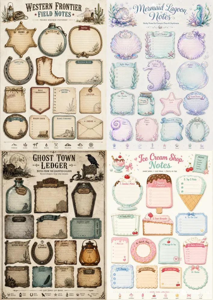 Western Sticky Notes Junk Journals
