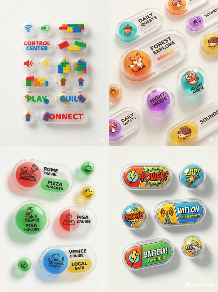 3D Glossy Glassmorphism UI Icons