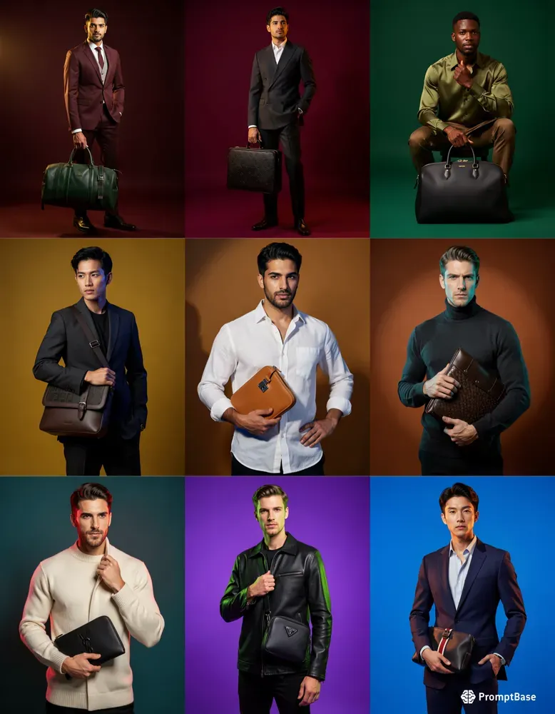 Mens Luxury Leather Handbag Editorials