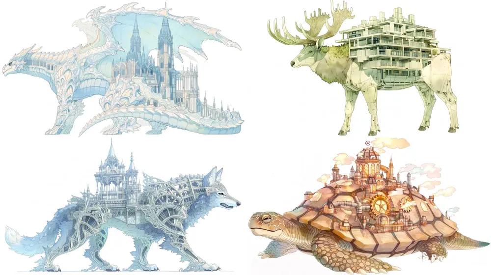 Seamless Bioarchitectural Mythic Beasts