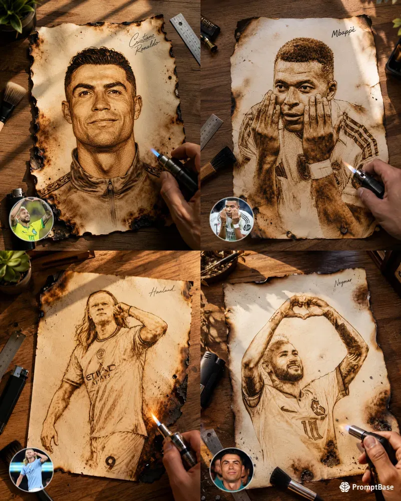 Paper Burn Art On Artist Desks