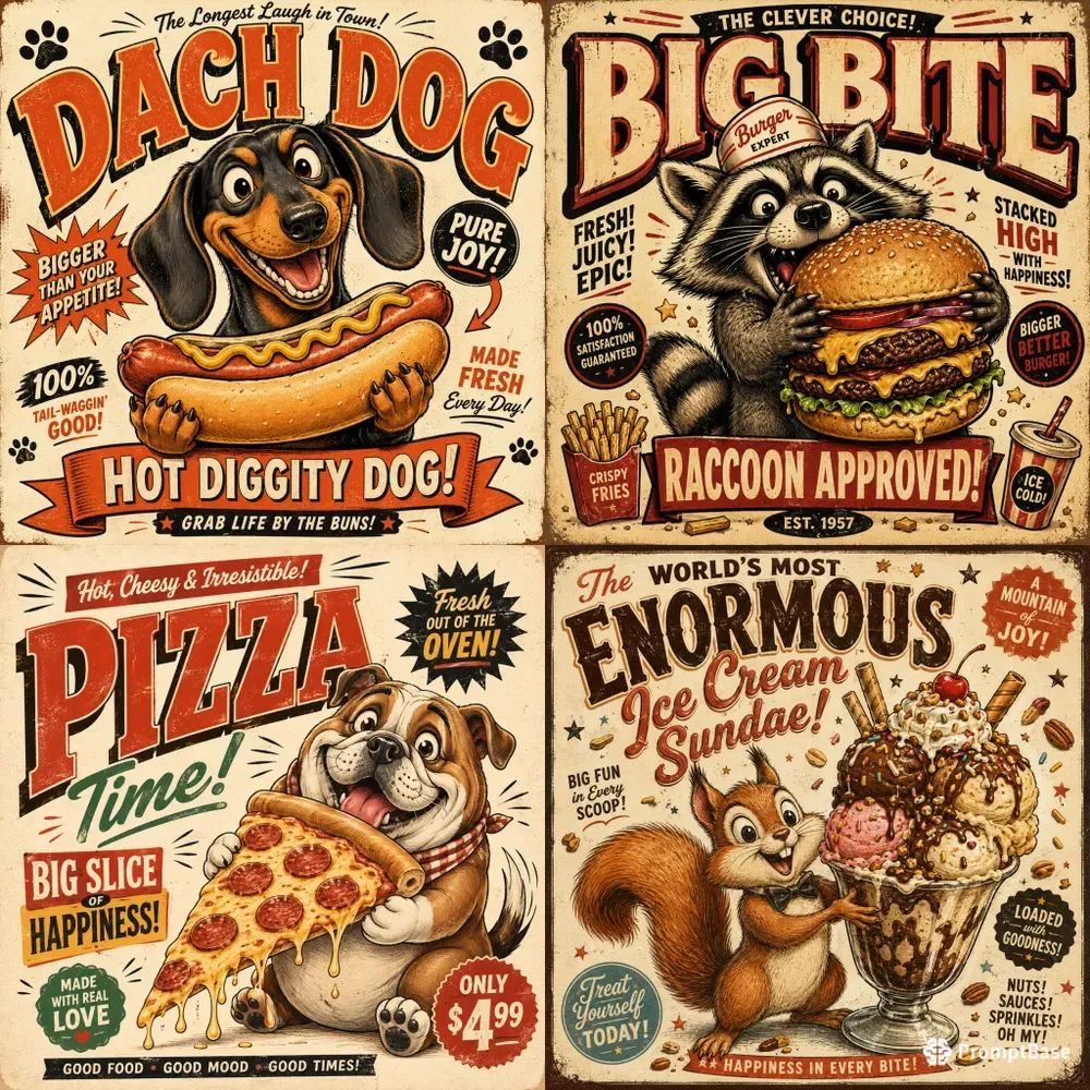 Wild Foodie Character Posters