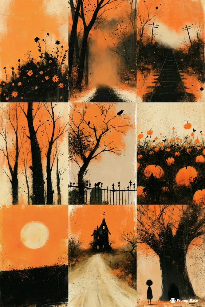 Eerie Autumn Illustrations