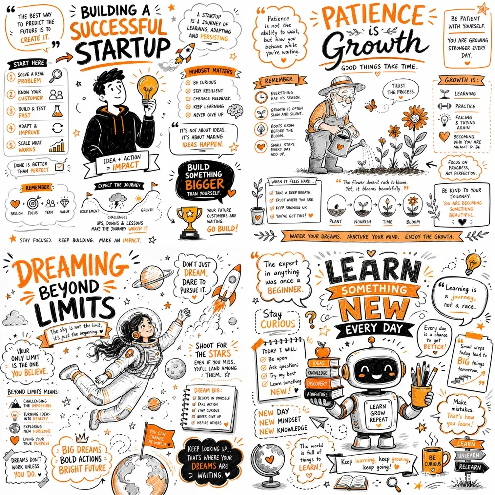 Orange Sketchnote Doodles