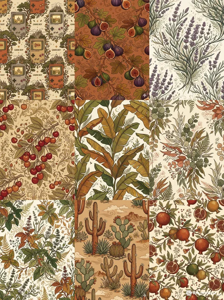 Romantic Engraved Seamless Patterns