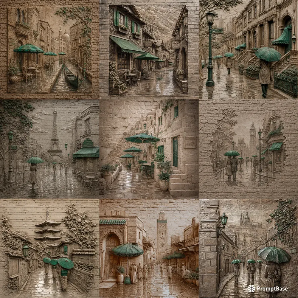Emerald Umbrella Wall Art