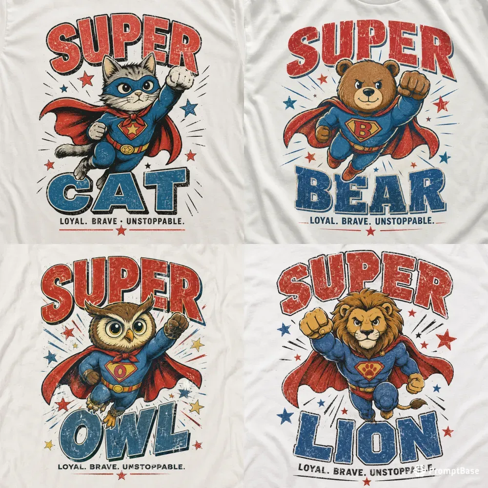 Retro Superhero Character Design Kits