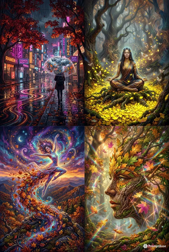 Psychedelic Autumn Humanity Visions