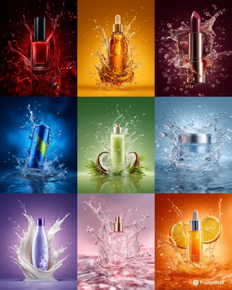 Beauty Product Liquid Splash Ads