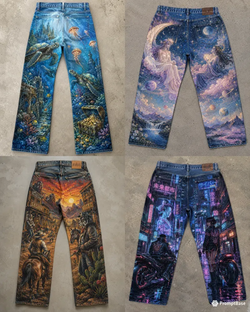 Custom Handpainted Denim Art