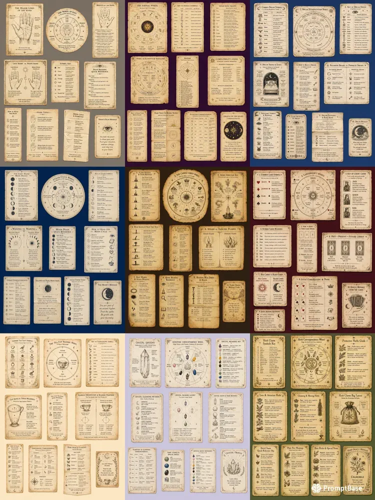 Vintage Fortune Chart Cutouts