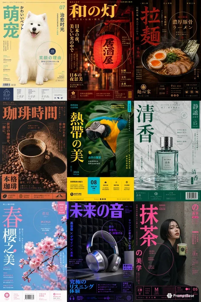 Modern Asian Typography Magazine Covers