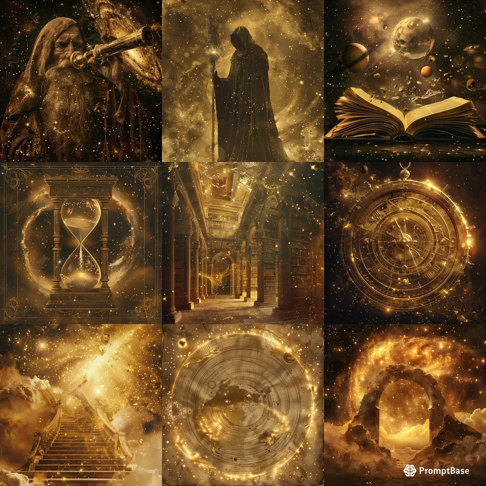 Vintage Celestial Parchment Art