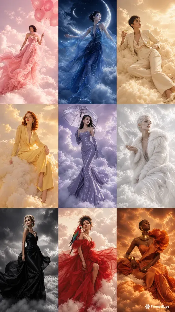 Surreal Cloud Fashion Photography