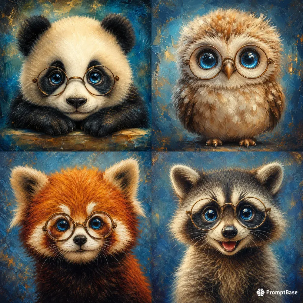 Bigeyed Whimsical Animal Portraits