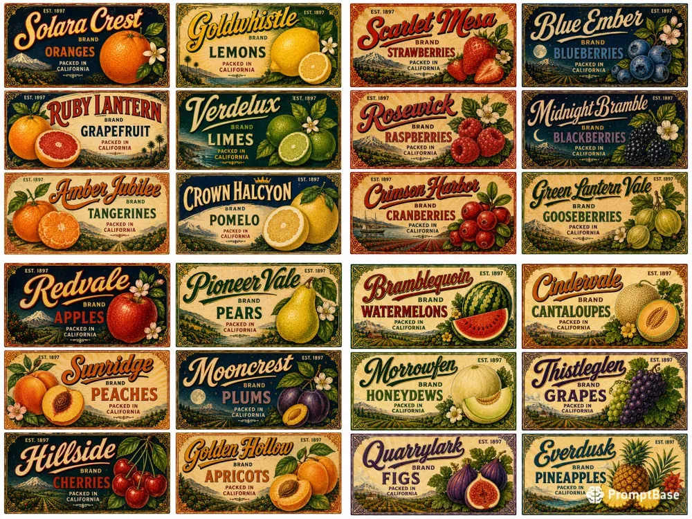 Vintage Fruit Crate Label Ephemera
