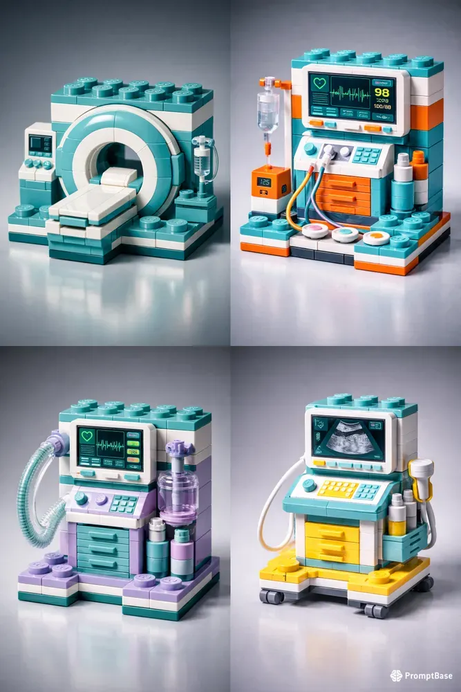 Lego Hospital Equipment Product Shots