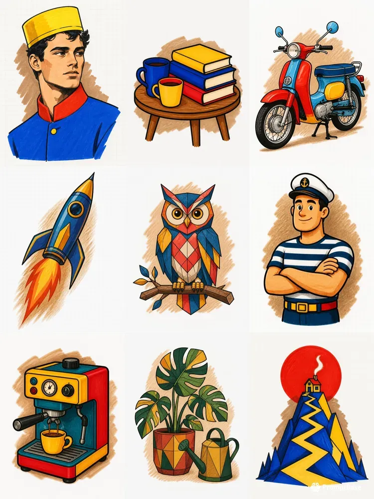 Retro Copic Marker Pop Illustrations
