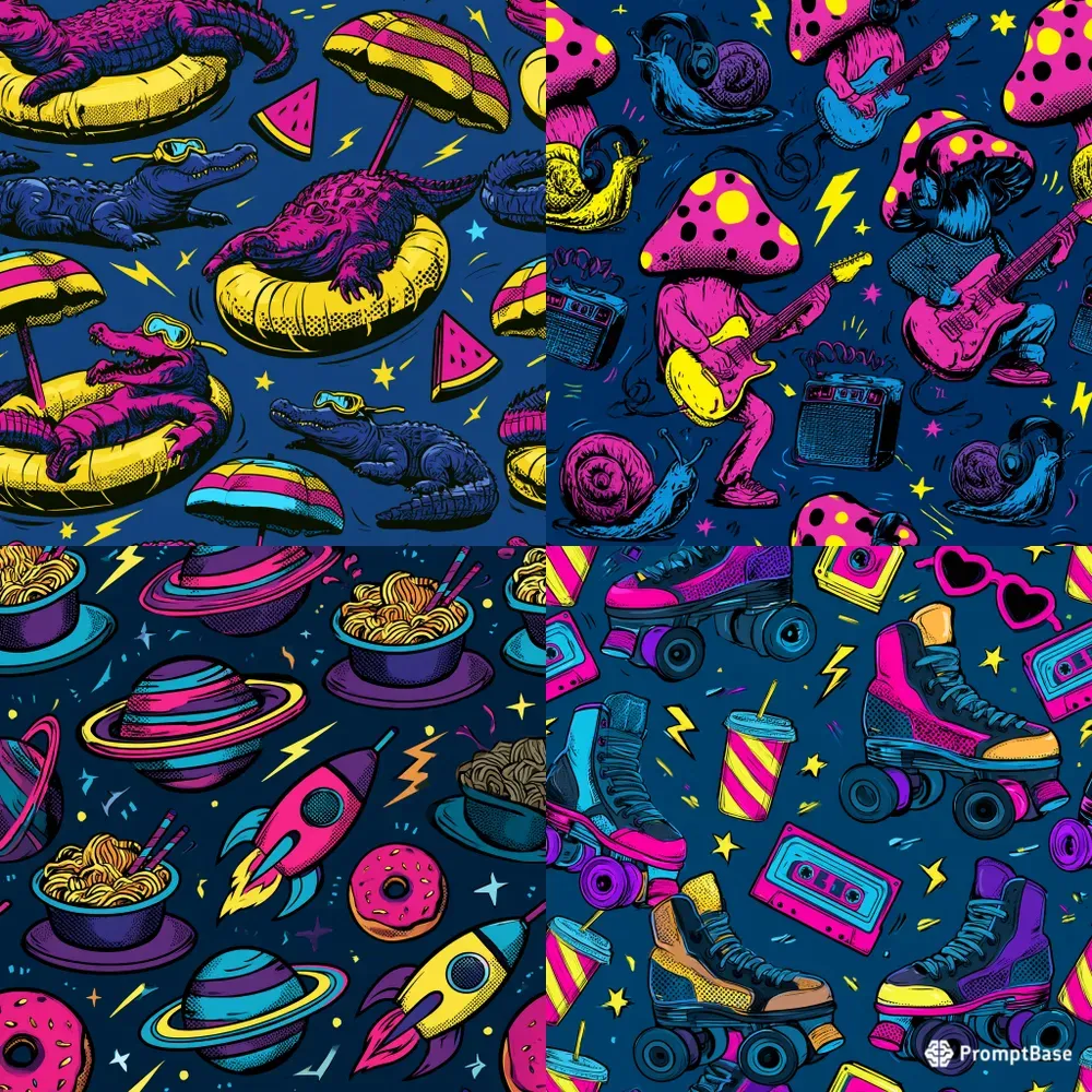 Neon Comic Pop Art Patterns