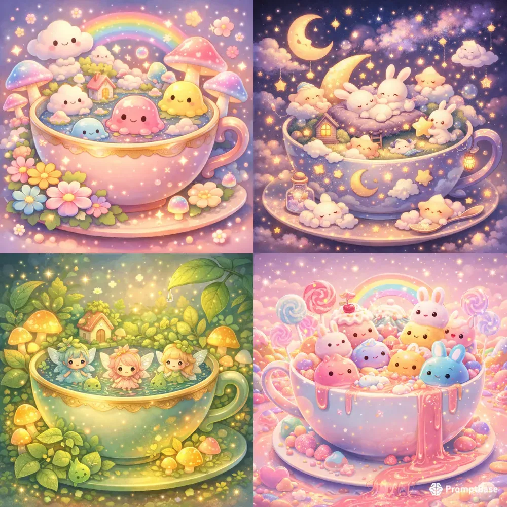 Kawaii Dream Cup Fantasy Scenes