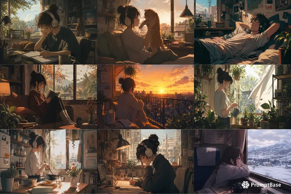 Lofi Anime Scenes Cozy Lofi Anime Girls