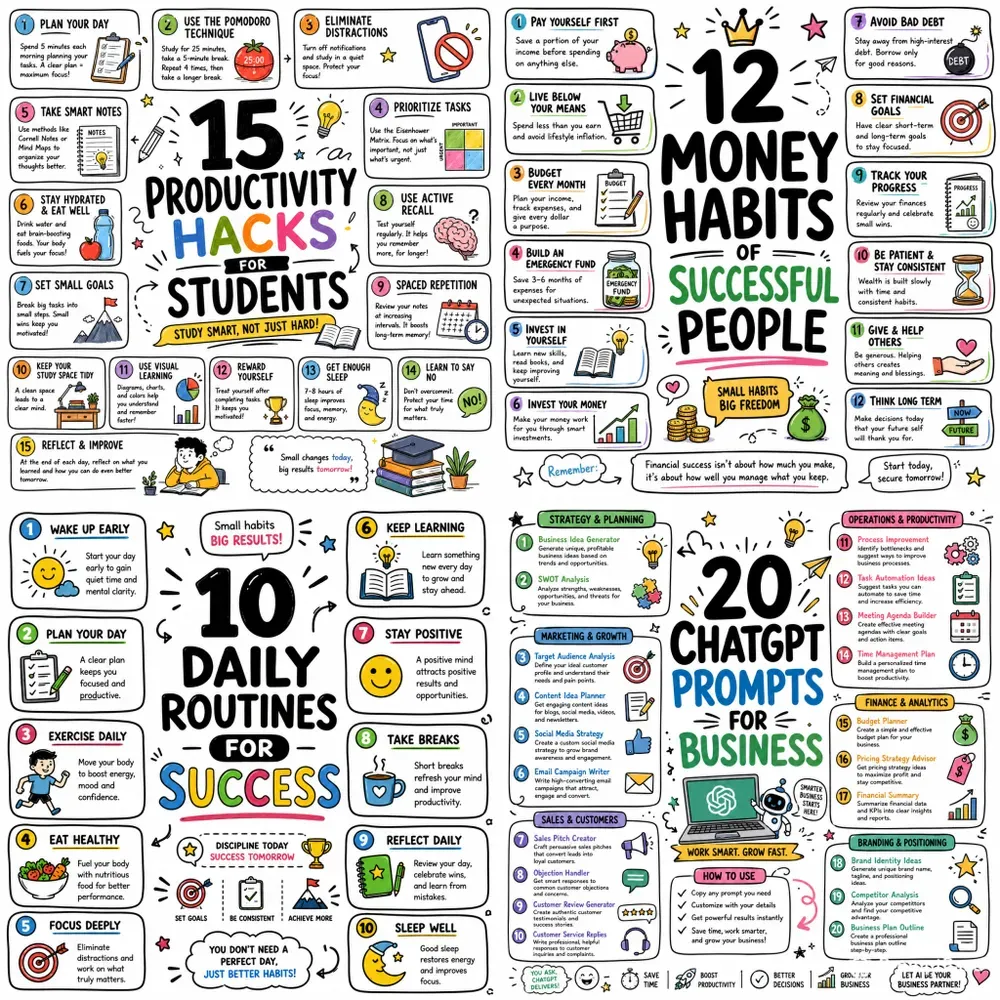 Cute Handdrawn Educational Infographics