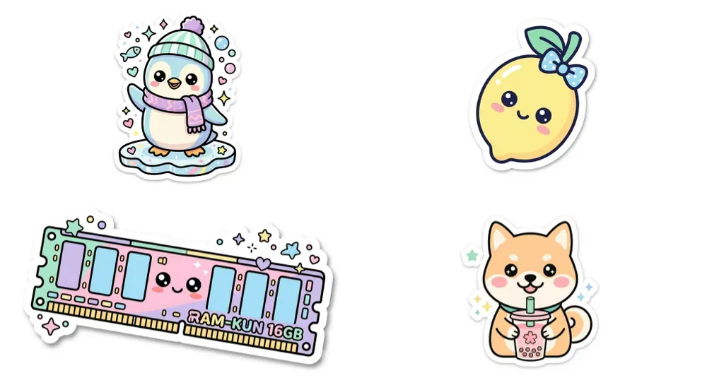 Kawaii Pastel Diecut Sticker Generator